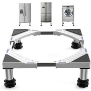 Mini Fridge Stand Washer and Dryer Pedestals Adjustable Stainless Steel Stand for Freezers Washing Appliances Kitchen Silver wu0207