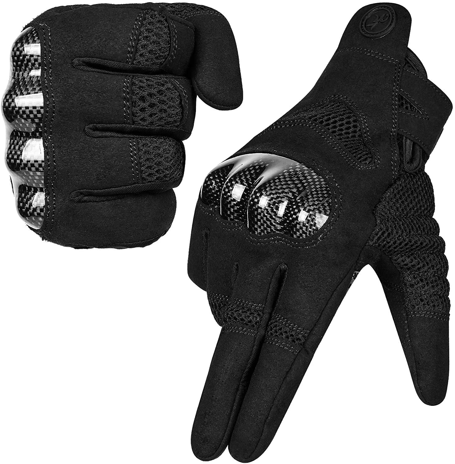 QWZNDZGR Motorcycle Gloves for Men Women, Carbon Fiber Knuckle Full