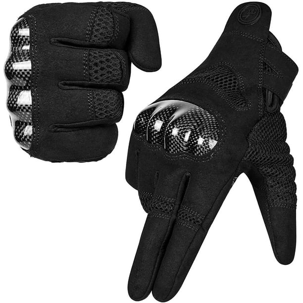 QWZNDZGR Motorcycle Gloves for Men Women, Carbon Fiber Knuckle Full