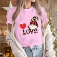 thumbnail image 5 of GaThRRgYP Womens Tops Short Sleeve under $5,Women's Casual Round Neck Short-sleeved Christmas Tree Printed T-shirt Pink XL, 5 of 6