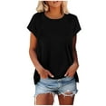 thumbnail image 2 of Aloohaidyvio Casual Summer Short Sleeve Soft Loose T Shirt Basic Tees Tops for Women, 2 of 7