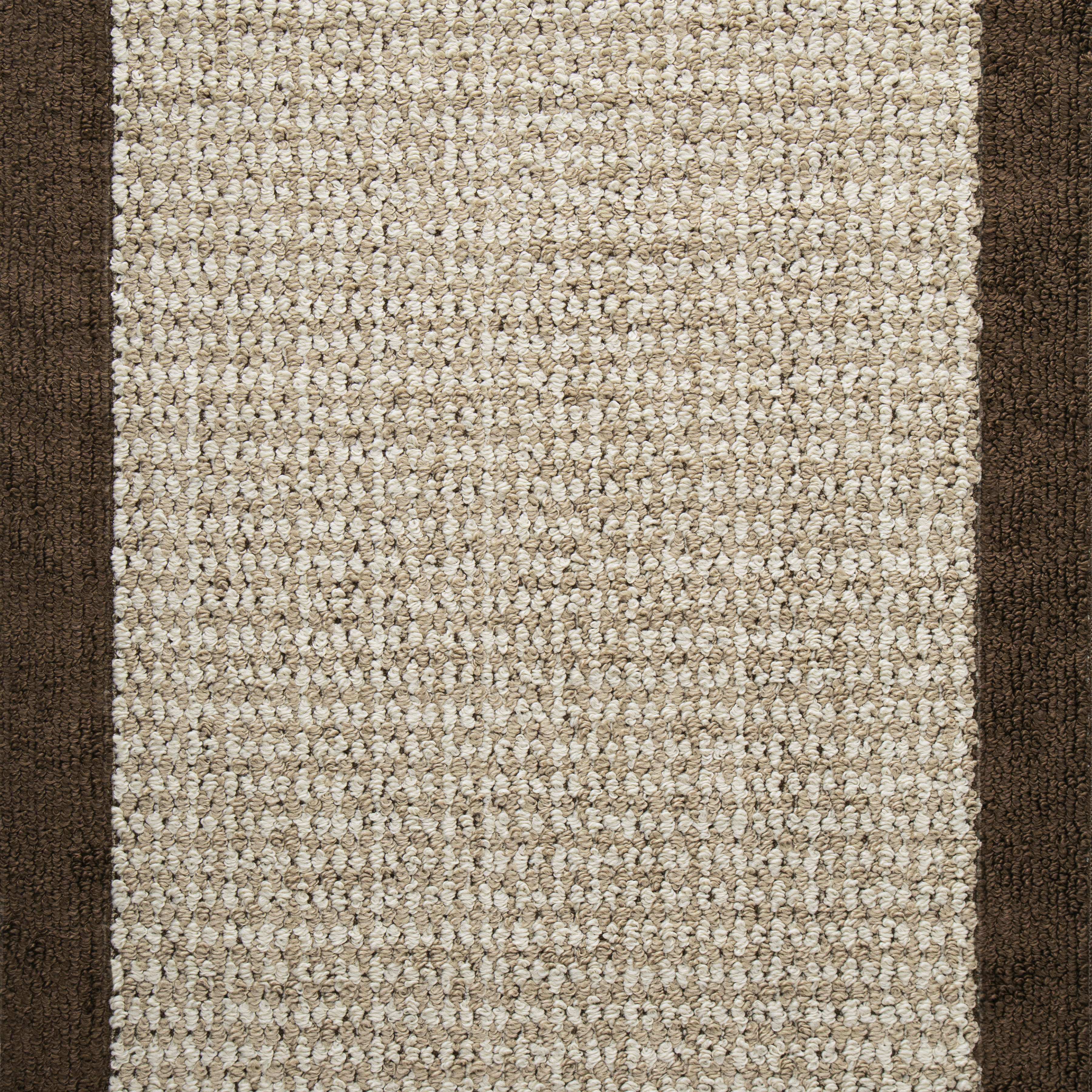 Mainstays Farmhouse Faux Sisal Brown Olefin Border Indoor Area Rug Set, 3 Piece