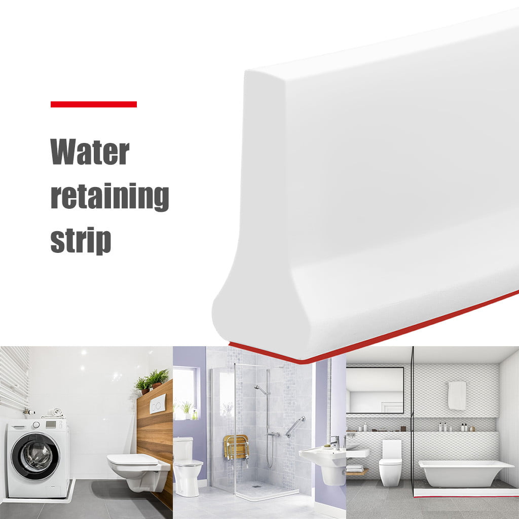 Include Magnetic Strips 39 Inch Collapsible Shower Water Dam Shower Barrier and Retention System and Keeps Water Inside Threshold Dry and Wet Separation 