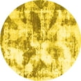 thumbnail image 1 of Ahgly Company Indoor Round Abstract Yellow Modern Area Rugs, 5' Round, 1 of 4