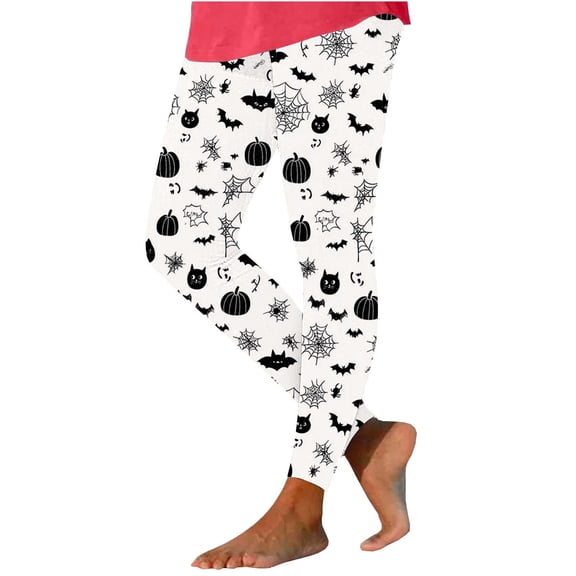 Riecok Halloween Leggings for Women High Waist Casual Stretchy Pumpkin Print Legging Tights Yoga Sport Pants
