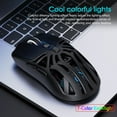 thumbnail image 2 of UHM Wireless Gaming Mouse with Lightweight Design/Screen Power Display/10000DPI/7 RGB Backlight/3 Mode USB-C/2.4G/Dual Bluetooth 5.3 Portable Rechargeable Gaming Mice for PC/Mac Computer Black, 2 of 9