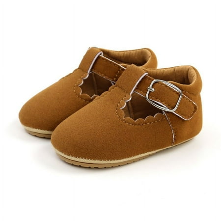 

Lovely Baby Boy Girl Shoes Leopard PU Leather Non-slip Soft Sole Toddler First Walking Shoes， Matte Brown L