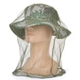 thumbnail image 2 of Juego de 5 piezas para protección contra el polvo y los insectos, diseño transpirable, ideal para pescar y viajar Sombrero de mosquitero verde para exteriores, 2 of 8