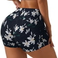 thumbnail image 2 of Fotbe Lilies Flowers Seamless Shorts, Womens Workout Shorts High Waist Stretch Booty Short for Gym/Yoga/Running/Biking-, 2 of 9