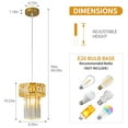thumbnail image 3 of Modern Crystal Pendant Light Gold Kitchen Island Pendant Light Adjustable Pendant Lighting Fixture for Living Room Bedroom, 3 of 8