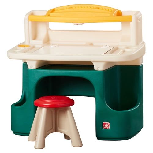 LifeStyle™ Kitchen Table & Chairs Set The Step2® two-in-one art studio meets all of your creative and storage needs! Features: Age: 2 years and up; Features an adjustable work surface board; fold down for a desk, or lift up for an easel.