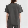thumbnail image 4 of Women's Uniform Set - V-Neck Scrub Top & Straight Leg Scrub Pants with Multi-Pocket, Yoga Waistband, 4-Way Stretch,Dark Gray S, 4 of 4