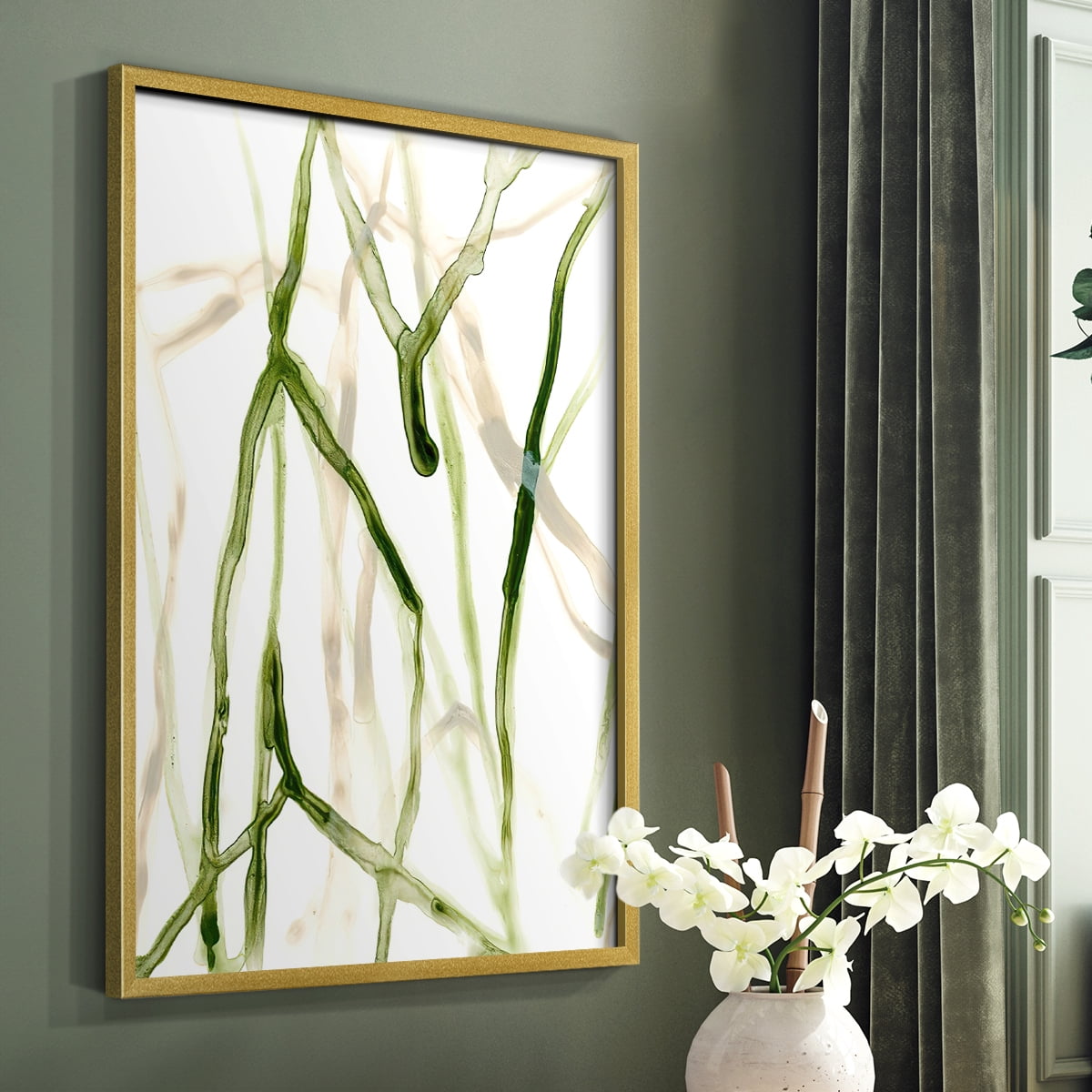 Runnel VII in Gold Solid Wood 8 x 10 Framed Print