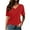 Red, variant on MIXUE Womens Summer Tops Summer Solid Color Letter Loose Short Sleeve V Neck Pullover Tee Shirts Outwear,Red,XXL