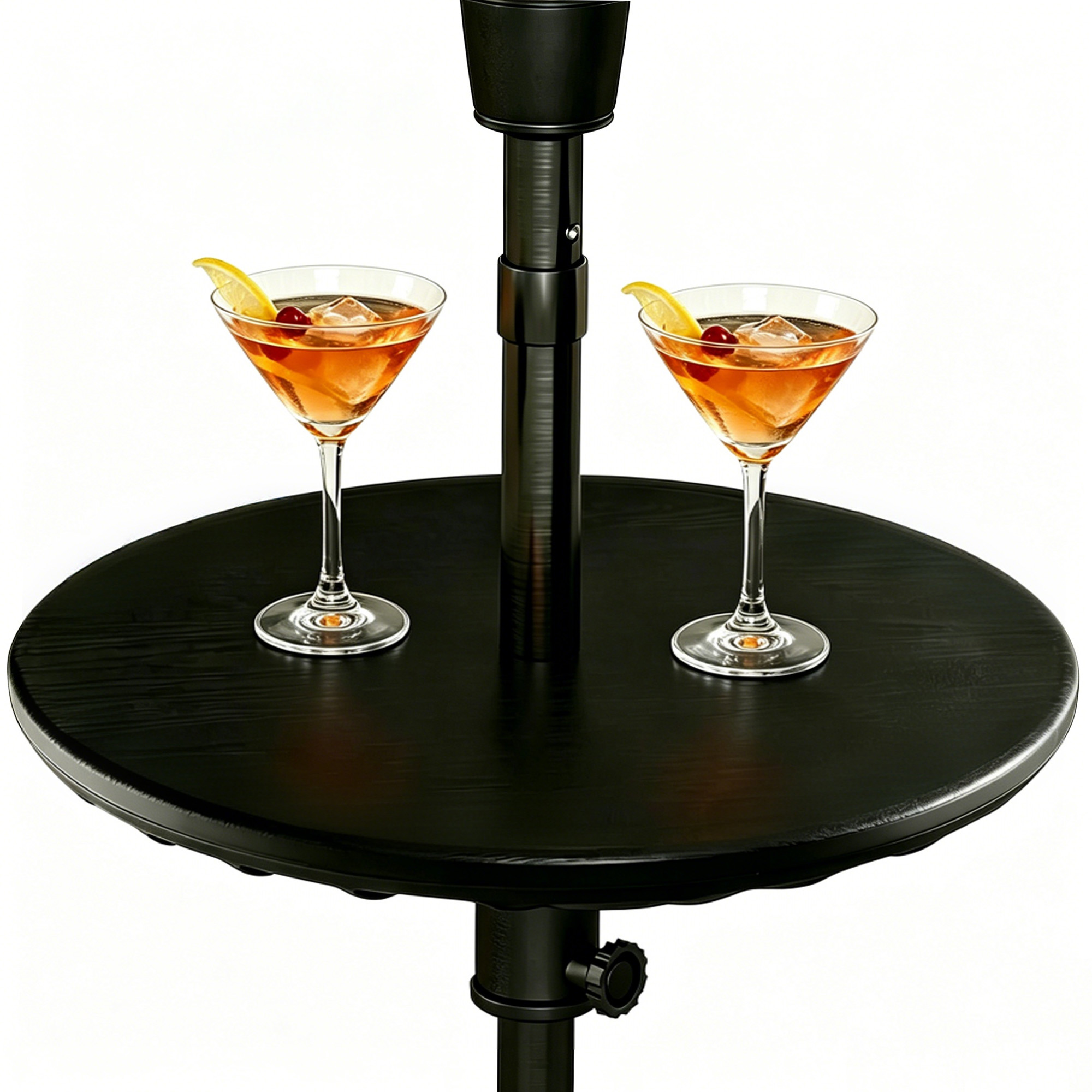Kool Outdoor Patio Adjustable Round Market Umbrella Table Used with Paito Umbrella and Umbrella Base in Black