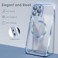 thumbnail image 6 of Magnetic Case for iPhone 14 Pro Max, [Built-in Camera Lens Cover] Soft Shockproof Clear Back Slim Phone Case [Compatible with MagSafe] for iPhone 14 6.7'', Blue, 6 of 14