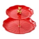 thumbnail image 3 of Soporte para postres y cupcakes de 2 niveles, multifuncional, para aperitivos y frutas, ideal para servir repostería. Oso rojo con oro, 3 of 8
