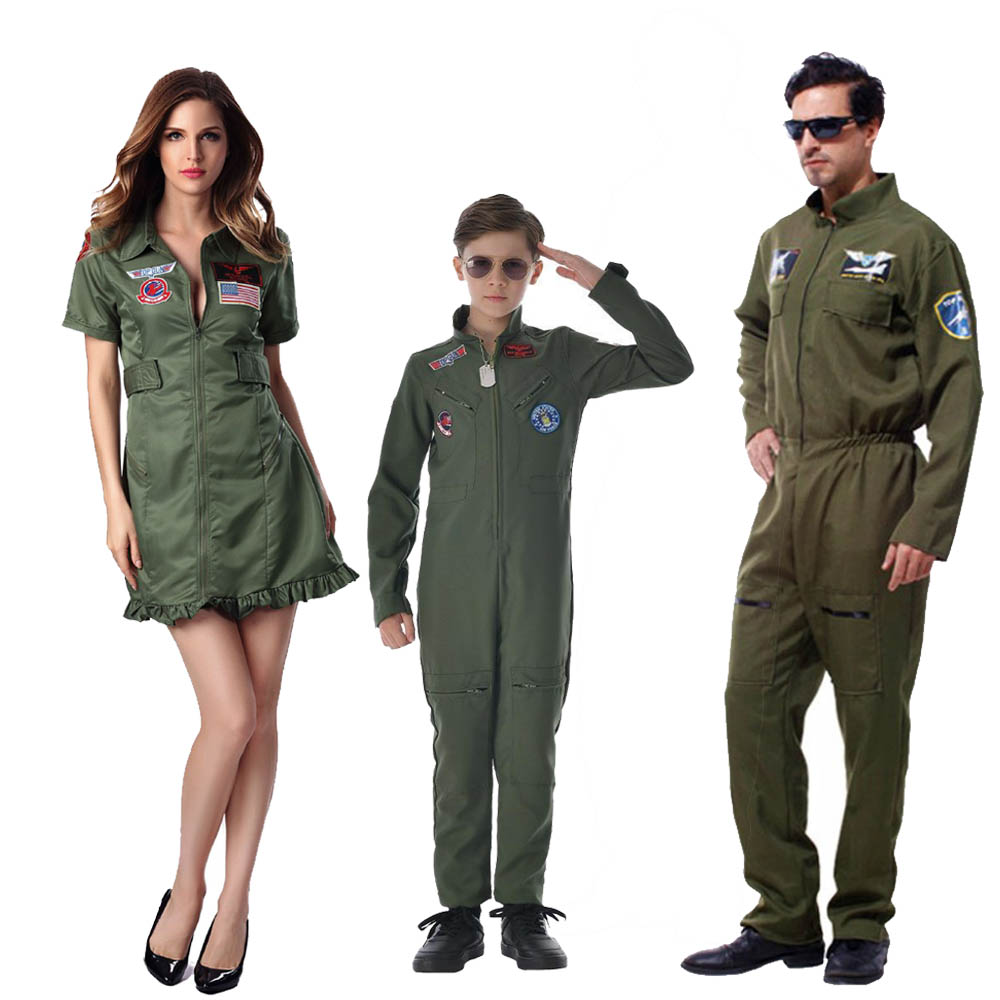 California Costumes Child's Fighter Pilot Costume - Unisex Army Green Jumpsuit, Size Small, Includes ID Tag