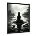thumbnail image 2 of Designart "Meditative Woman in Lotus Pose during Yoga I" Spiritual Framed Wall Art - Global Grey Meditation Entryway Framed Wall Art, 2 of 6