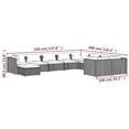 thumbnail image 4 of vidaXL 10 Piece Garden Lounge Set with Cushions Poly Rattan Black, 4 of 5