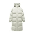 thumbnail image 4 of YLSDY Men's Fashion Winter Puffer Jacket Warm Thick Long Down Coat Hooded Overcoat White XL, 4 of 9