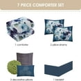 thumbnail image 4 of Nanshing Krista 7 Piece Floral Bedding Comforter Set, Blue/Purple, California King, 4 of 7