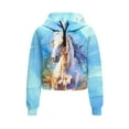 thumbnail image 4 of Chaqlin Watercolor Horse Lightweight Sweatshirt Youth Girls Zip Up with Pocket Casual Pullover Athletic Zip Up Lightweight Sweatshirt Size 9-10, 4 of 7