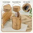 thumbnail image 6 of Round Cylindrical Coffee Table, 11.8" Diameter x 15.7" Height Wooden Side Table, Minimalist Wood Grain Accent Table for Living Room, Bedroom or Office, No Assembly, 6 of 6