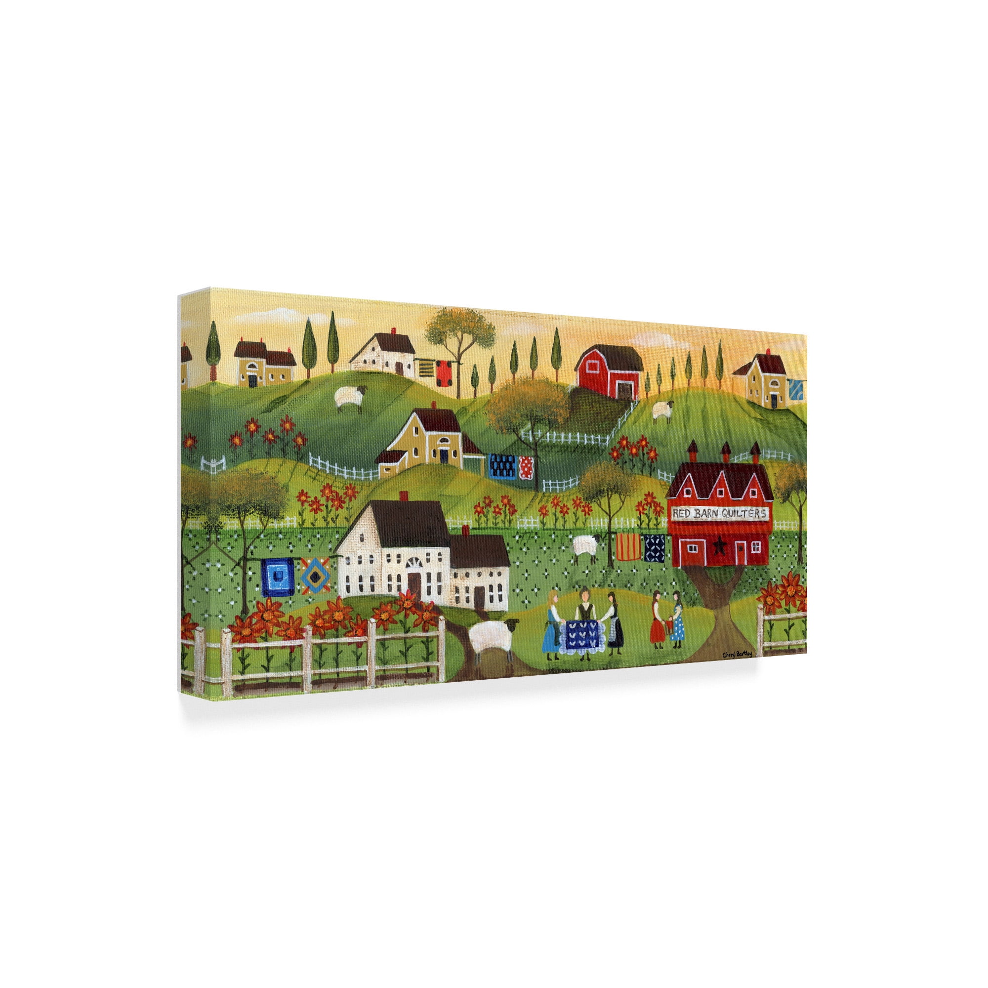 Trademark Fine Art 'Red Barn Quilters 2' Canvas Art by Cheryl Bartley