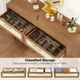 thumbnail image 3 of Litake 6-Drawer Dresser Burlap Design Wood Storage Chest, Wood Beige, 3 of 9