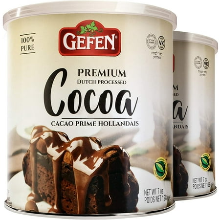 Gefen 100% Pure Premium Dutch Processed Cocoa 7oz 2 Pack, Kosher for Passover