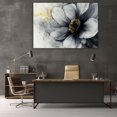 thumbnail image 5 of Mudket Black and Grey Flower with Gold Accents Canvas Wall Art, Framed Floral Print, Ready to Hang Wall Decor for Living Room Office, Modern Abstract Artwork - 12"L x 8"W, 5 of 10