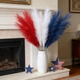 thumbnail image 4 of Kbndieu 15pcs Red White and Blue Pampas Grass Decor 21.6 Inch Faux Pampas Grass Bulk Flower Arrangement and Vase Filler for Home Wedding Living Room 4th of July Patriotic Party Decorations, 4 of 7
