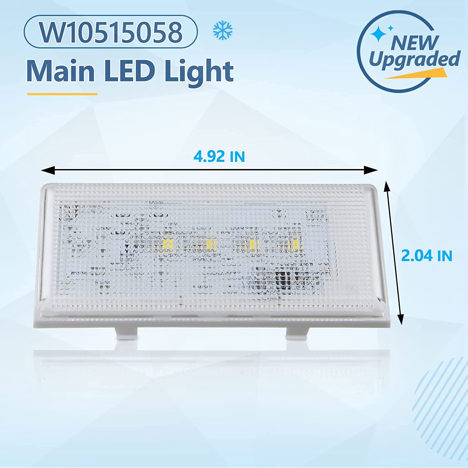 New W10515058 for Whirlpool Refrigerator Light,WPW10515058 Whirlpool Refrigerator Light,WRS325FDAM 04,W10522611 W10465957 PS11755867,Compatible WRS325FDAM04/02,Figure 5 for More