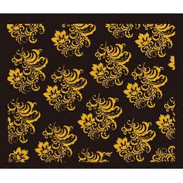 Self-adhesive decals with floral pattern, ultra-thin nail art stickers A085 gold