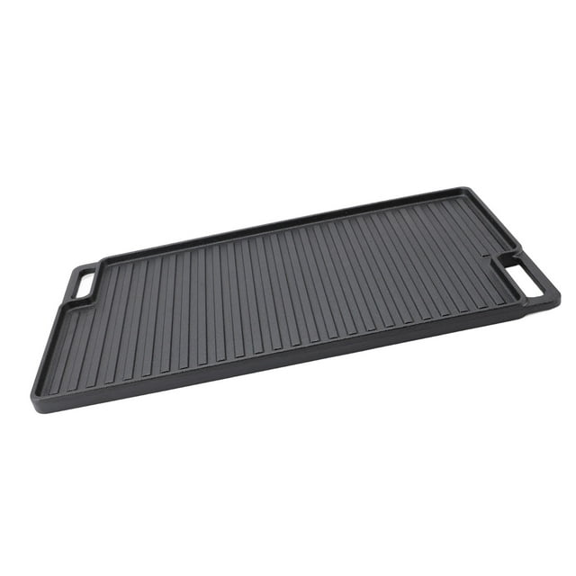 Rectangular Cast Iron Griddle, Heat Resistant Multi Purpose Sturdy Reversible Grill Griddle for Indoor