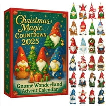 Gnome Wonderland Advent Calendar 2025 Christmas Magic Countdown Box with 24 Unique Gnome Figurines for Holiday Decoration and Gift Giving