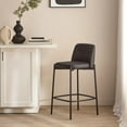 thumbnail image 2 of Bouclair Black Faux Leather and Metal Bar Stool, 2 of 9