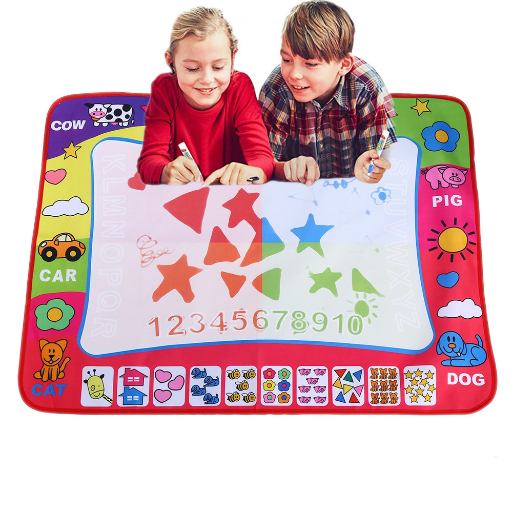 Qinlorgo Water Writing Mat Drawing Mat Colors Doodle Board for Kids 3-14 Girls Boys Educational Toys Toddler Gift Size