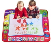 Mavis Laven Water Writing Mat Drawing Mat Colors Doodle Board for Kids 3-14 Girls Boys Educational Toys Toddler Gift Size (31 X 24in )