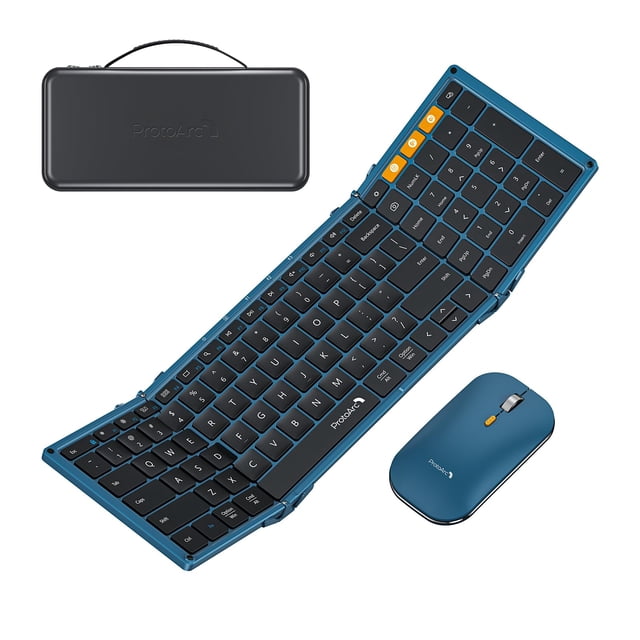 Combo de teclado y ratón ProtoArc XKM01 plegable azul