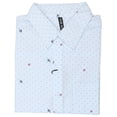 thumbnail image 4 of 9 Crowns Men's TR Short Sleeve Patterned Button Down Shirt (120-palest Blue, Small), 4 of 4