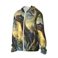 thumbnail image 2 of KLL Sunshine Jungle Dinosaur Print Men's Women’s UPF 50+ Sun Protection Outdoor Hoodie Jacket Long Sleeve Fishing Hiking Performance Shirt-3X-Large, 2 of 6