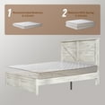 thumbnail image 5 of VanAcc Full Size Platform Bed Frame with Wood Grain Headboard, Farmhouse Bed Frame with Storage/No Box Spring Needed/Noisy Free/Easy Assembly/White, 5 of 8
