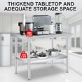 thumbnail image 4 of BeesClover 24*48/60*24 Inches Stainless Steel Table for Prep & Work, NSF Metal Commercial Heavy Duty Table with Adjustable Under Shelf and Foot,Backsplash for Restaurant, 4 of 7