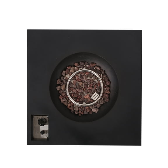 RODEO Square MgO Fire Pit Table, 40,000 BTU, Durable Outdoor Patio Fireplace with Inside Burner, Modern Style