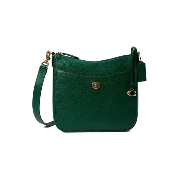 COACH Polished Pebble Leather Chaise Crossbody Dark Pine One Size