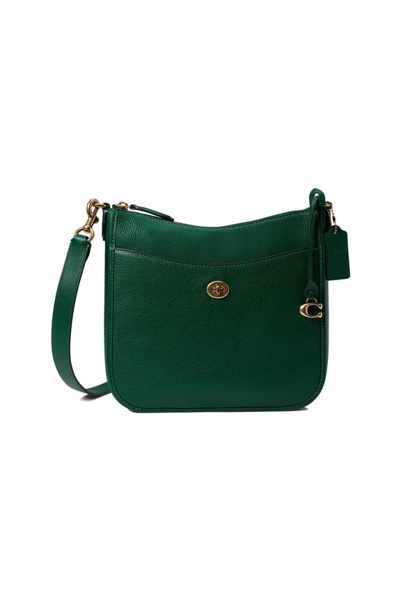 Polished Pebble Leather Chaise Crossbody Dark Pine One Size