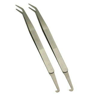 Ultnice 2pcs Stainless Steel Straight And Curved Nippers Tweezers