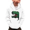 thumbnail image 2 of ZXLBBD Hoodies for Boys Children Kids Dinosaur Print Hoodie Sweatshirt with Front Pocket Fashion Versatile School and Daily Wear Casual Durable,White,Size 12 Y-13 Y, 2 of 4